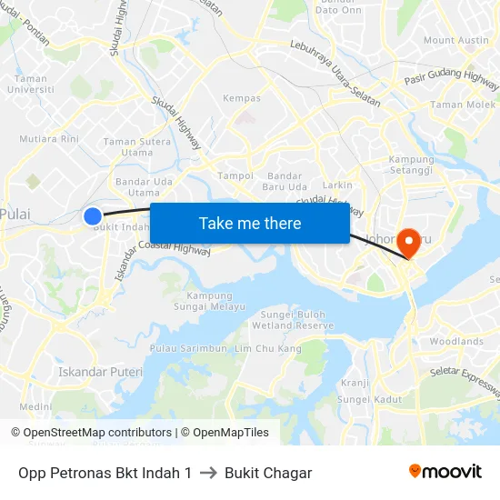 Opp Petronas Bkt Indah 1 to Bukit Chagar map