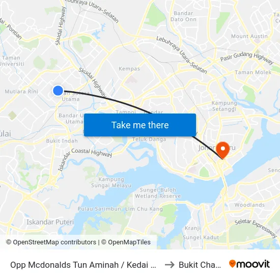 Opp Mcdonalds Tun Aminah / Kedai Buah to Bukit Chagar map