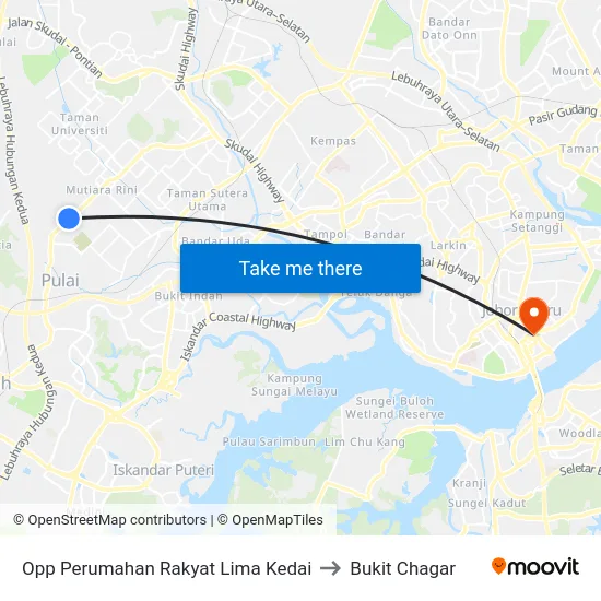 Opp Perumahan Rakyat Lima Kedai to Bukit Chagar map