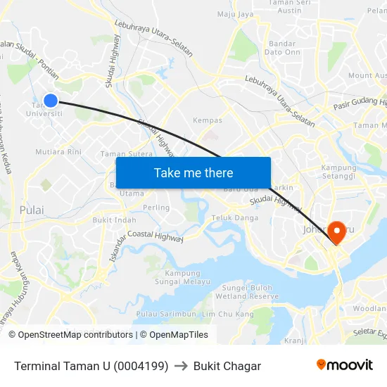 Terminal Taman U (0004199) to Bukit Chagar map