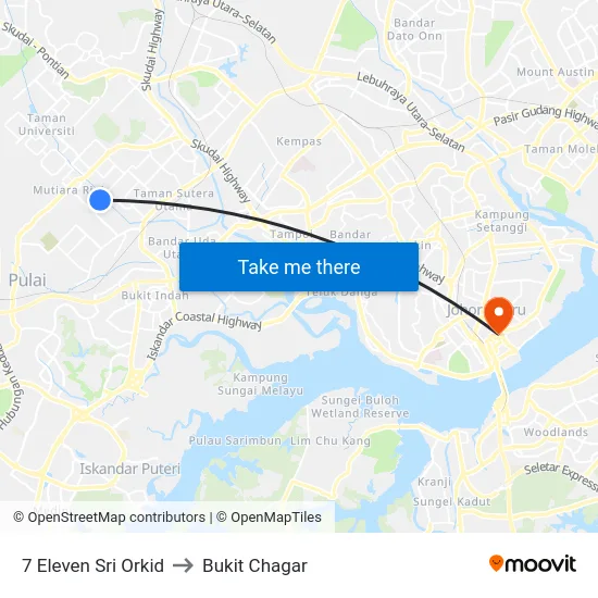 7 Eleven Sri Orkid to Bukit Chagar map