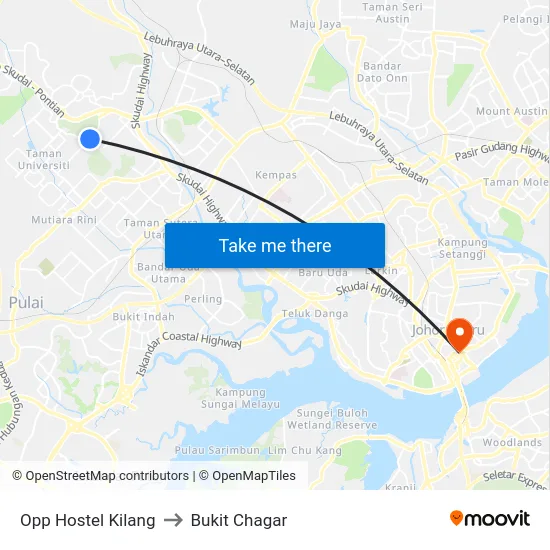 Opp Hostel Kilang to Bukit Chagar map