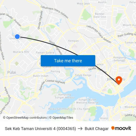 Sek Keb Taman Universiti 4 (0004365) to Bukit Chagar map