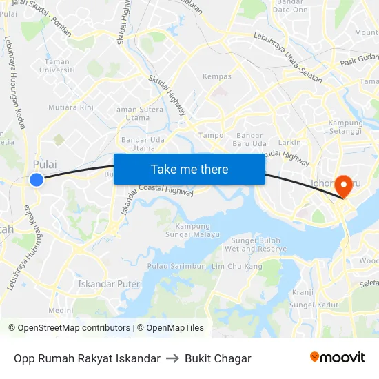 Opp Rumah Rakyat Iskandar to Bukit Chagar map