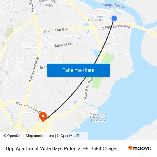 Opp Apartment Vista Bayu Puteri 2 to Bukit Chagar map