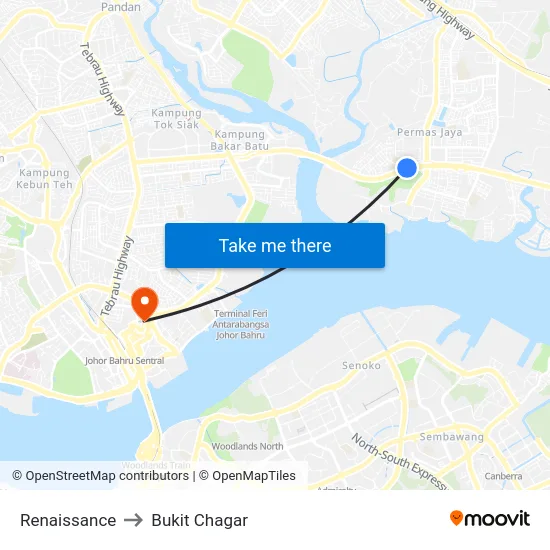 Renaissance to Bukit Chagar map