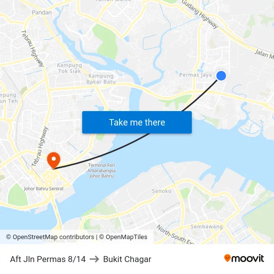 Aft Jln Permas 8/14 to Bukit Chagar map
