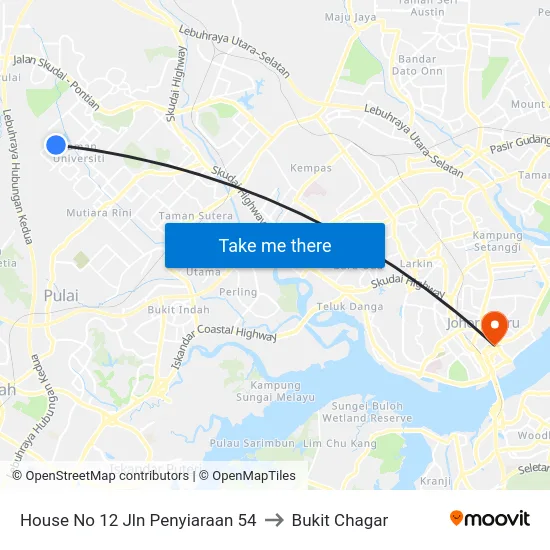 House No 12 Jln Penyiaraan 54 to Bukit Chagar map