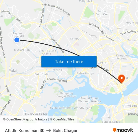 Aft Jln Kemuliaan 30 to Bukit Chagar map