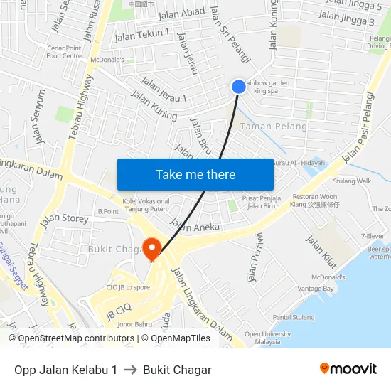 Opp Jalan Kelabu 1 to Bukit Chagar map