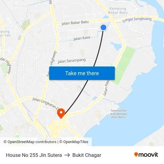House No 255 Jln Sutera to Bukit Chagar map