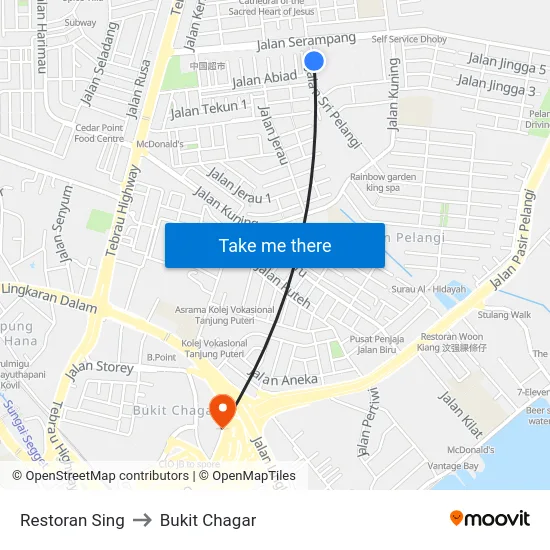 Restoran Sing to Bukit Chagar map