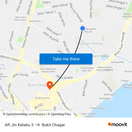 Aft Jln Kelabu 3 to Bukit Chagar map