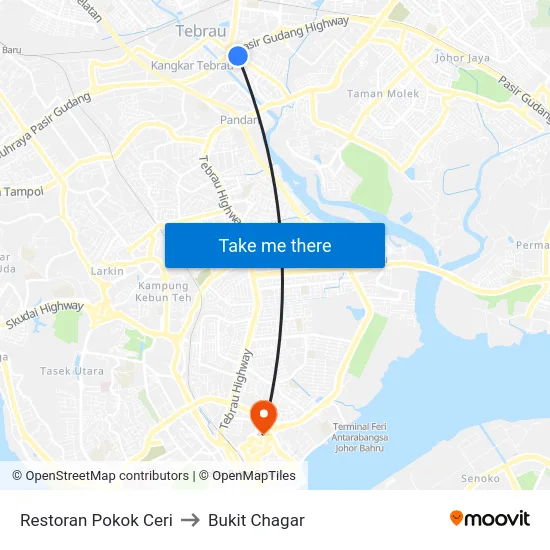 Restoran Pokok Ceri to Bukit Chagar map