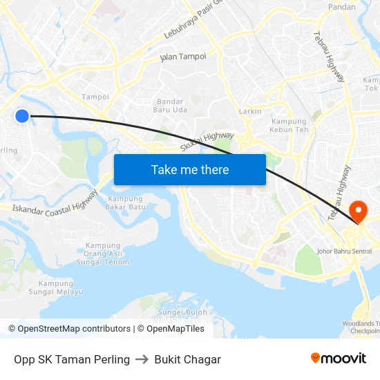 Opp SK Taman Perling to Bukit Chagar map