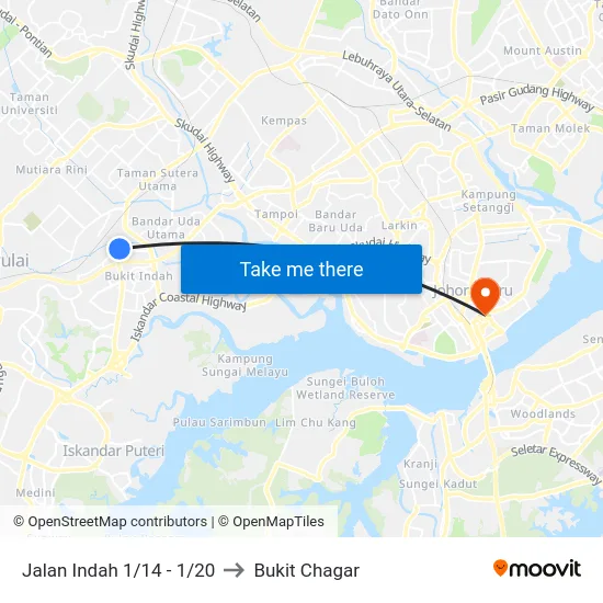 Jalan Indah 1/14 - 1/20 to Bukit Chagar map