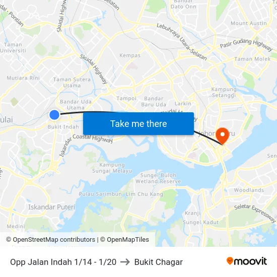 Opp Jalan Indah 1/14 - 1/20 to Bukit Chagar map