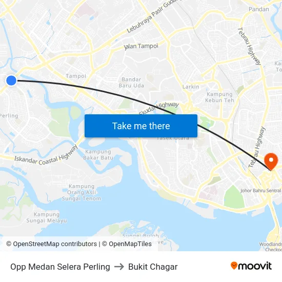 Opp Medan Selera Perling to Bukit Chagar map