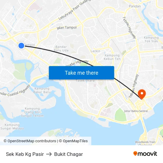 Sek Keb Kg Pasir to Bukit Chagar map