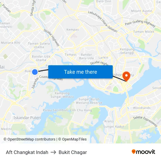 Aft Changkat Indah to Bukit Chagar map