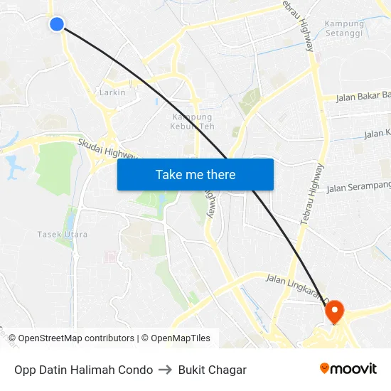 Opp Datin Halimah Condo to Bukit Chagar map