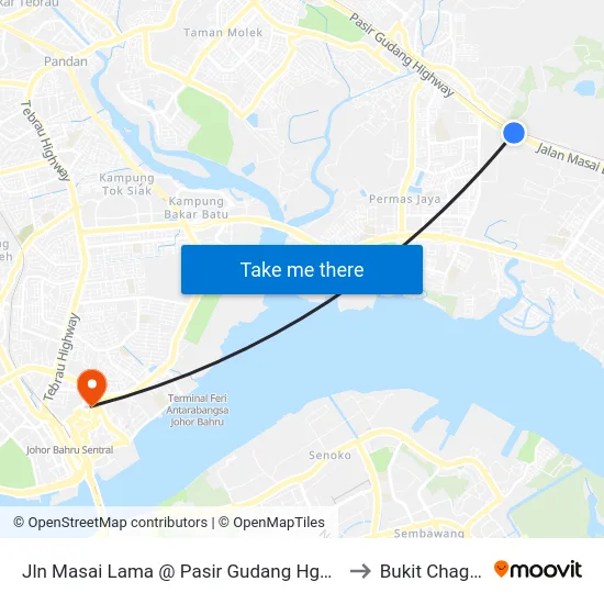 Jln Masai Lama @ Pasir Gudang Hgwy to Bukit Chagar map