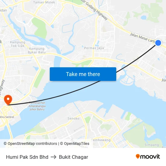 Humi Pak Sdn Bhd to Bukit Chagar map