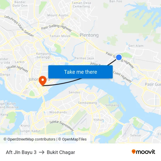Aft Jln Bayu 3 to Bukit Chagar map