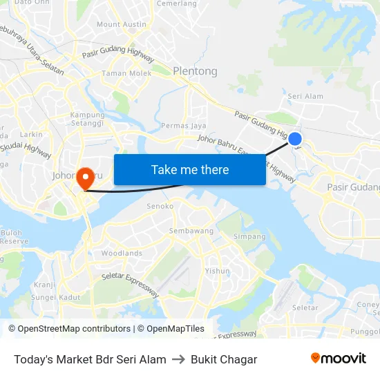 Today's Market Bdr Seri Alam to Bukit Chagar map