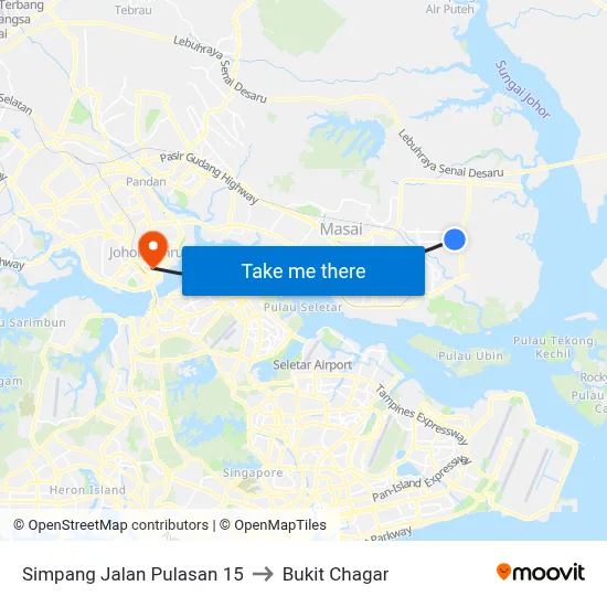 Simpang Jalan Pulasan 15 to Bukit Chagar map