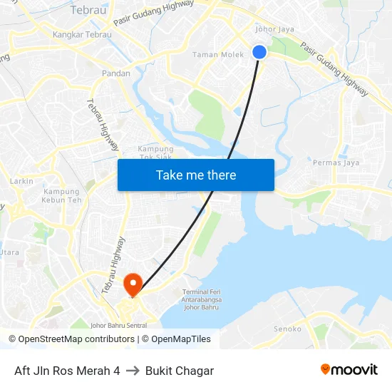 Aft Jln Ros Merah 4 to Bukit Chagar map