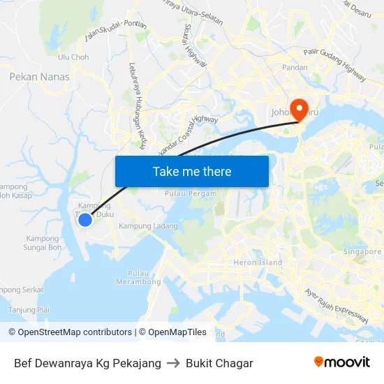 Bef Dewanraya Kg Pekajang to Bukit Chagar map