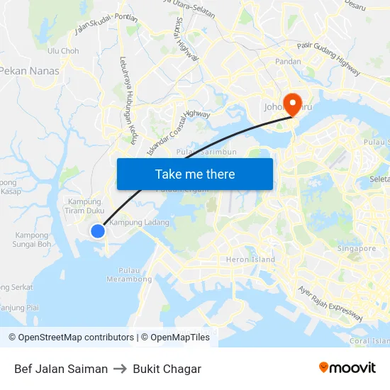 Bef Jalan Saiman to Bukit Chagar map