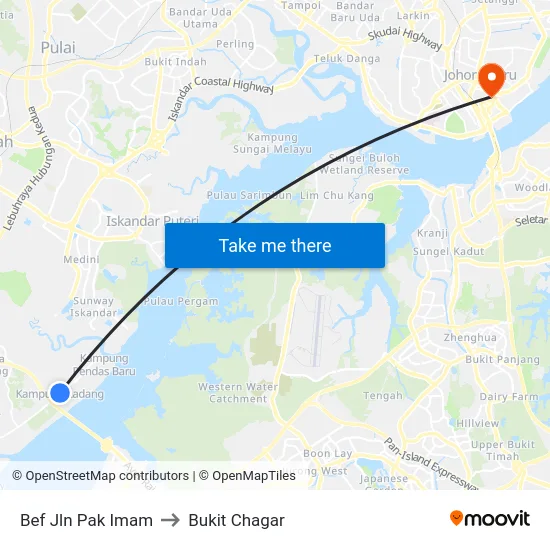 Bef Jln Pak Imam to Bukit Chagar map