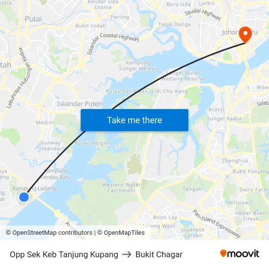 Opp Sek Keb Tanjung Kupang to Bukit Chagar map