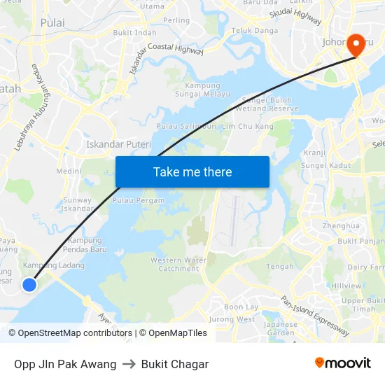 Opp Jln Pak Awang to Bukit Chagar map