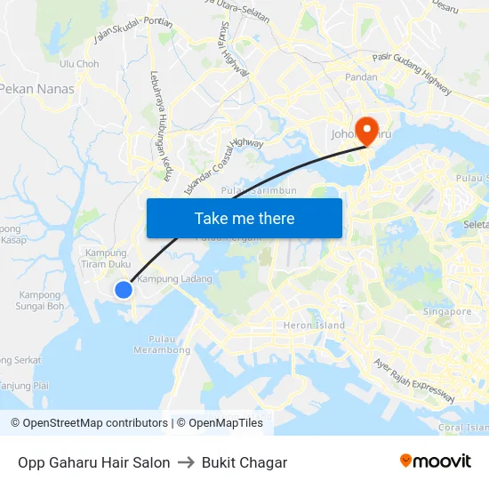Opp Gaharu Hair Salon to Bukit Chagar map