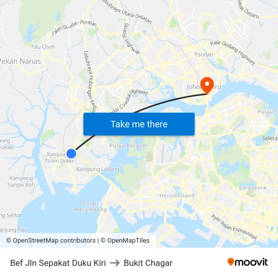 Bef Jln Sepakat Duku Kiri to Bukit Chagar map