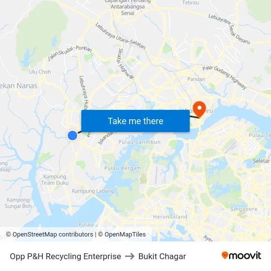 Opp P&H Recycling Enterprise to Bukit Chagar map