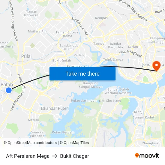 Aft Persiaran Mega to Bukit Chagar map