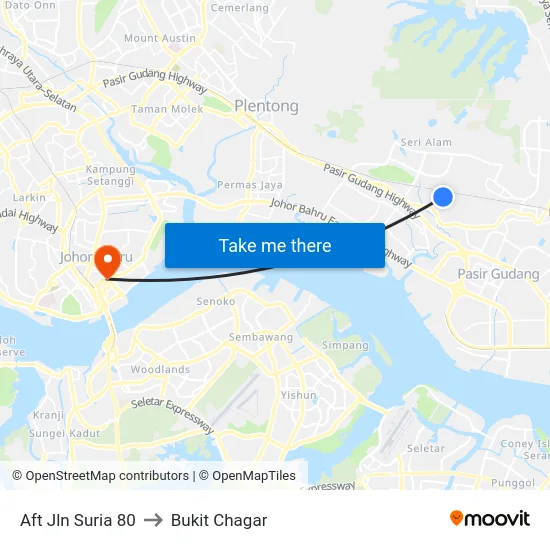 Aft Jln Suria 80 to Bukit Chagar map