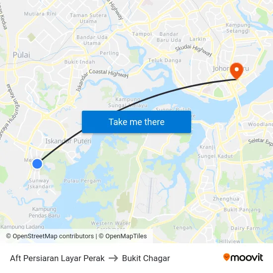 Aft Persiaran Layar Perak to Bukit Chagar map