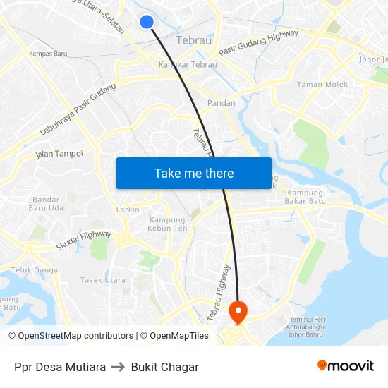 Ppr Desa Mutiara to Bukit Chagar map