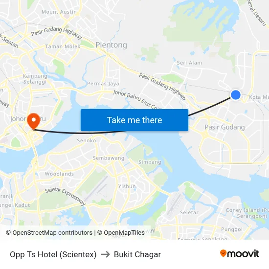 Opp Ts Hotel (Scientex) to Bukit Chagar map
