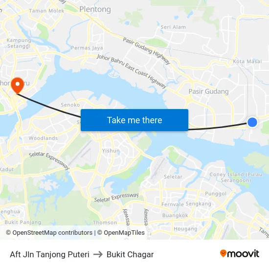 Aft Jln Tanjong Puteri to Bukit Chagar map