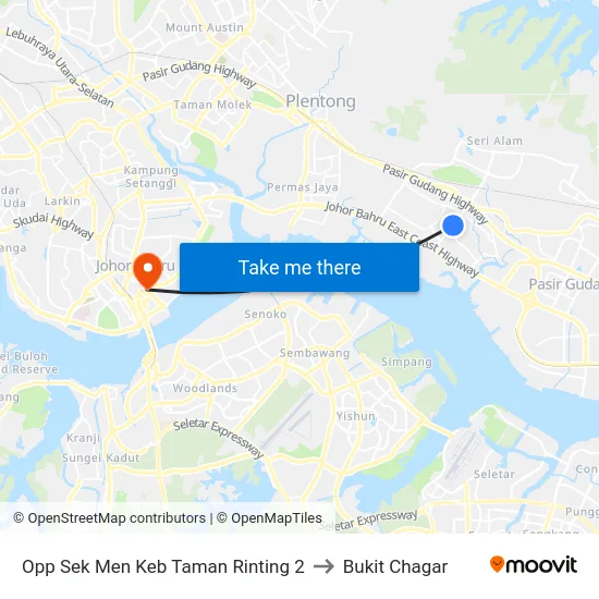 Opp Sek Men Keb Taman Rinting 2 to Bukit Chagar map