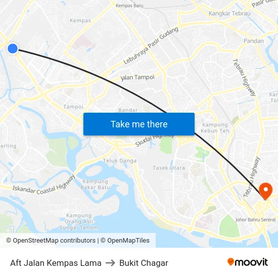 Aft Jalan Kempas Lama to Bukit Chagar map
