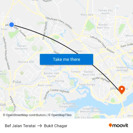 Bef Jalan Teratai to Bukit Chagar map