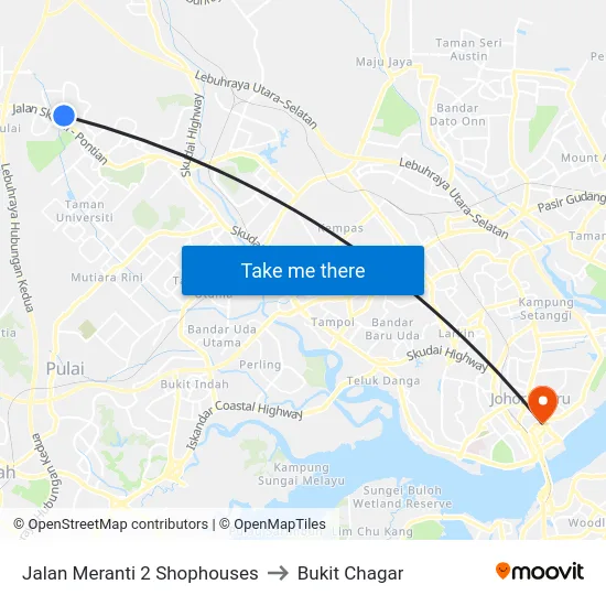 Jalan Meranti 2 Shophouses to Bukit Chagar map