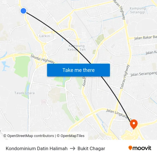 Kondominium Datin Halimah to Bukit Chagar map